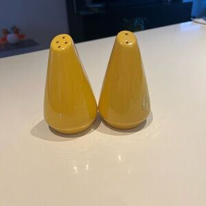 Frankoma Westwind Autumn Yellow mid century modern Salt and Pepper Shakers